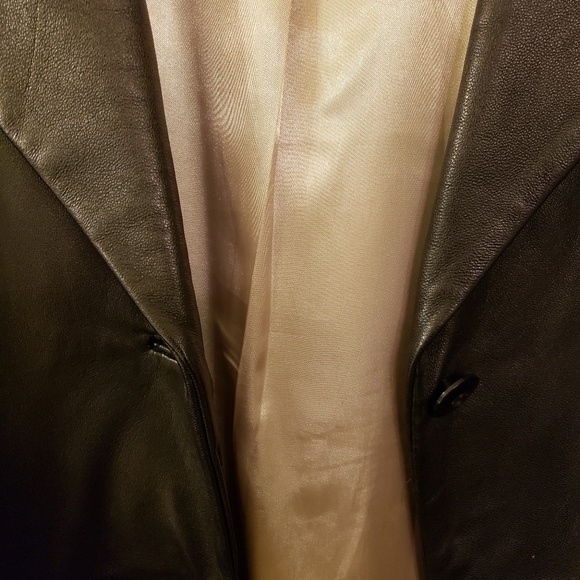 Wilsons Leather Black Button Front Coat, plus size - Picture 8 of 8